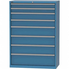 LISTA - 8 Drawer, 84 Compartment Bright Blue Steel Modular Storage Cabinet - Exact Tool & Supply