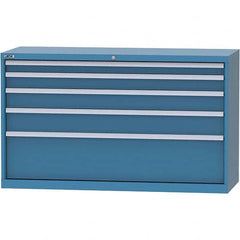 LISTA - 5 Drawer, 84 Compartment Bright Blue Steel Modular Storage Cabinet - Exact Tool & Supply