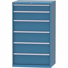LISTA - 6 Drawer, 84 Compartment Bright Blue Steel Modular Storage Cabinet - Exact Tool & Supply