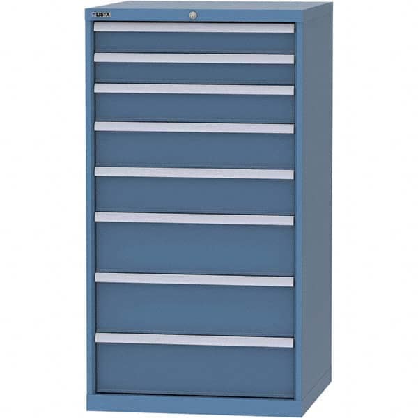 LISTA - 8 Drawer, 45 Compartment Bright Blue Steel Modular Storage Cabinet - Exact Tool & Supply