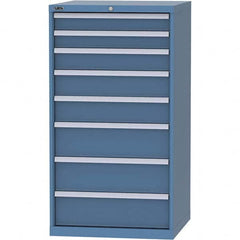 LISTA - 8 Drawer, 45 Compartment Bright Blue Steel Modular Storage Cabinet - Exact Tool & Supply