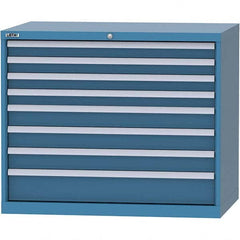 LISTA - 8 Drawer, 99 Compartment Bright Blue Steel Modular Storage Cabinet - Exact Tool & Supply