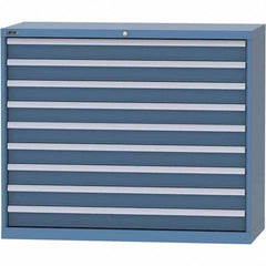 LISTA - 9 Drawer, 99 Compartment Bright Blue Steel Modular Storage Cabinet - Exact Tool & Supply