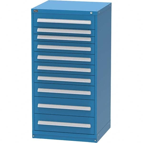 Vidmar - 10 Drawer, 45 Compartment Bright Blue Steel Modular Storage Cabinet - Exact Tool & Supply