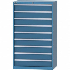LISTA - 9 Drawer, 84 Compartment Bright Blue Steel Modular Storage Cabinet - Exact Tool & Supply