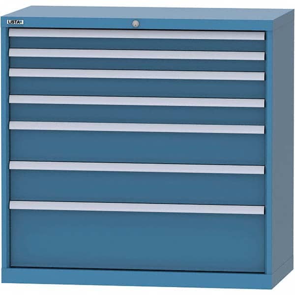 LISTA - 7 Drawer, 84 Compartment Red Steel Modular Storage Cabinet - Exact Tool & Supply