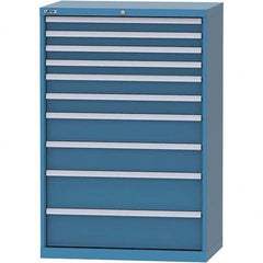 LISTA - 10 Drawer, 84 Compartment Bright Blue Steel Modular Storage Cabinet - Exact Tool & Supply