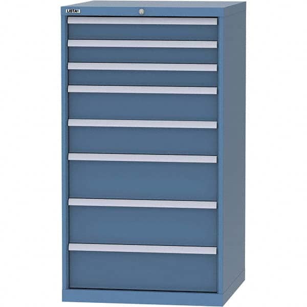 LISTA - 8 Drawer, 45 Compartment Bright Blue Steel Modular Storage Cabinet - Exact Tool & Supply