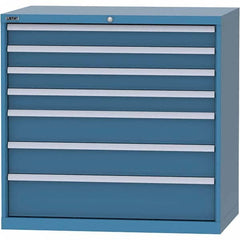 LISTA - 7 Drawer, 99 Compartment Bright Blue Steel Modular Storage Cabinet - Exact Tool & Supply