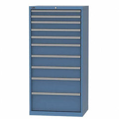 LISTA - 10 Drawer, 93 Compartment Bright Blue Steel Modular Storage Cabinet - Exact Tool & Supply