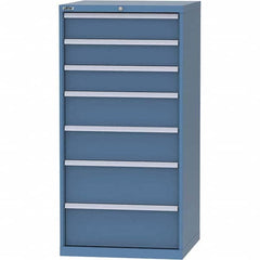 LISTA - 7 Drawer, 45 Compartment Bright Blue Steel Modular Storage Cabinet - Exact Tool & Supply