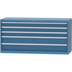 LISTA - 5 Drawer, 84 Compartment Bright Blue Steel Modular Storage Cabinet - Exact Tool & Supply