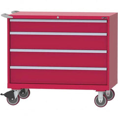 LISTA - 4 Drawer, 99 Compartment Red Steel Modular Storage Cabinet - Exact Tool & Supply