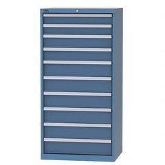 LISTA - 9 Drawer, 124 Compartment Bright Blue Steel Modular Storage Cabinet - Exact Tool & Supply