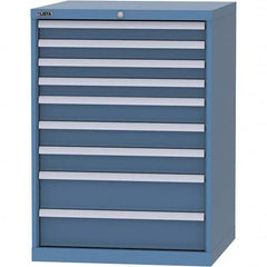 LISTA - 9 Drawer, 45 Compartment Bright Blue Steel Modular Storage Cabinet - Exact Tool & Supply