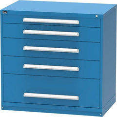 Vidmar - 5 Drawer, 45 Compartment Bright Blue Steel Modular Storage Cabinet - Exact Tool & Supply
