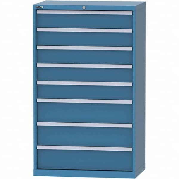 LISTA - 8 Drawer, 84 Compartment Bright Blue Steel Modular Storage Cabinet - Exact Tool & Supply