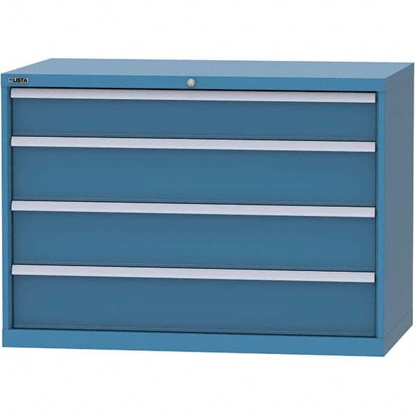 LISTA - 4 Drawer, 99 Compartment Red Steel Modular Storage Cabinet - Exact Tool & Supply