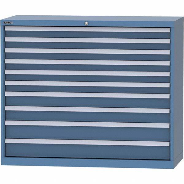 LISTA - 10 Drawer, 99 Compartment Bright Blue Steel Modular Storage Cabinet - Exact Tool & Supply