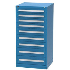 Vidmar - 9 Drawer, 344 Compartment Bright Blue Steel Modular Storage Cabinet - Exact Tool & Supply