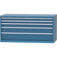 LISTA - 5 Drawer, 84 Compartment Bright Blue Steel Modular Storage Cabinet - Exact Tool & Supply