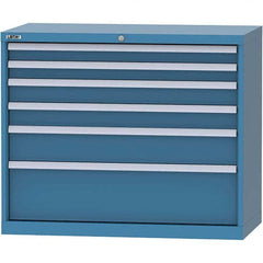 LISTA - 6 Drawer, 84 Compartment Bright Blue Steel Modular Storage Cabinet - Exact Tool & Supply