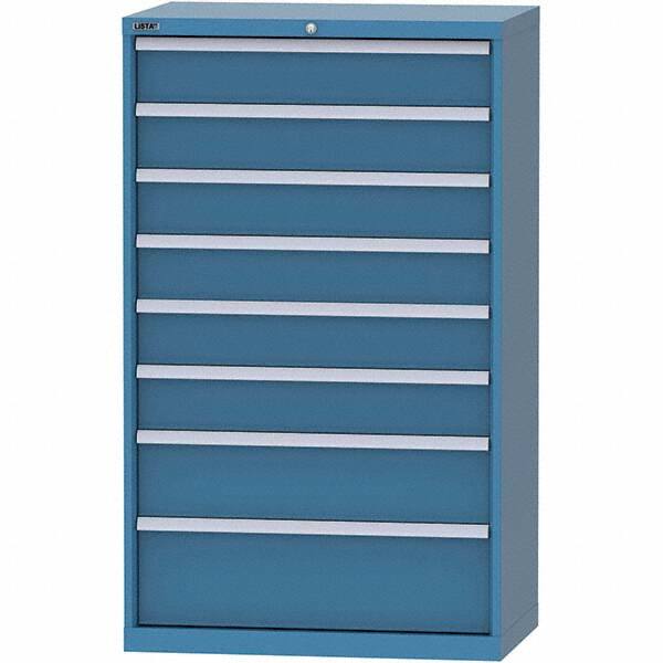 LISTA - 8 Drawer, 84 Compartment Bright Blue Steel Modular Storage Cabinet - Exact Tool & Supply