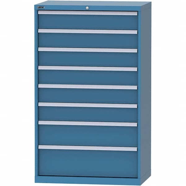 LISTA - 8 Drawer, 84 Compartment Bright Blue Steel Modular Storage Cabinet - Exact Tool & Supply