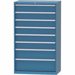 LISTA - 8 Drawer, 84 Compartment Bright Blue Steel Modular Storage Cabinet - Exact Tool & Supply