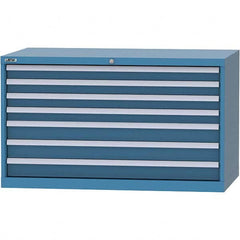 LISTA - 7 Drawer, 99 Compartment Bright Blue Steel Modular Storage Cabinet - Exact Tool & Supply