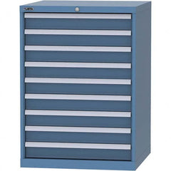LISTA - 9 Drawer, 45 Compartment Bright Blue Steel Modular Storage Cabinet - Exact Tool & Supply