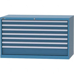 LISTA - 7 Drawer, 99 Compartment Bright Blue Steel Modular Storage Cabinet - Exact Tool & Supply