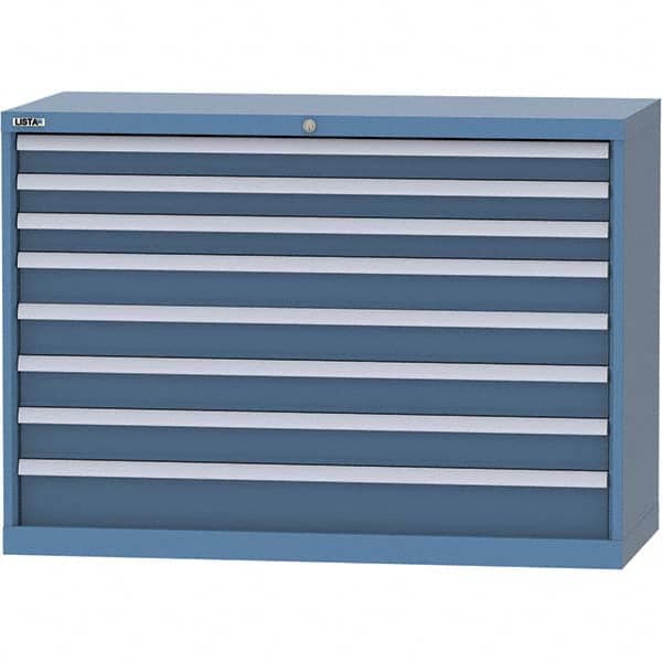 LISTA - 8 Drawer, 99 Compartment Bright Blue Steel Modular Storage Cabinet - Exact Tool & Supply