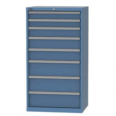 LISTA - 8 Drawer, 124 Compartment Bright Blue Steel Modular Storage Cabinet - Exact Tool & Supply