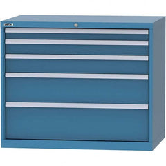 LISTA - 5 Drawer, 99 Compartment Bright Blue Steel Modular Storage Cabinet - Exact Tool & Supply