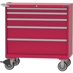 LISTA - 5 Drawer, 84 Compartment Bright Blue Steel Modular Storage Cabinet - Exact Tool & Supply