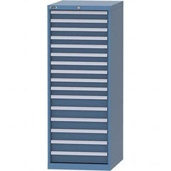 LISTA - 16 Drawer, 99 Compartment Bright Blue Steel Modular Storage Cabinet - Exact Tool & Supply