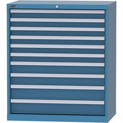 LISTA - 10 Drawer, 84 Compartment Bright Blue Steel Modular Storage Cabinet - Exact Tool & Supply