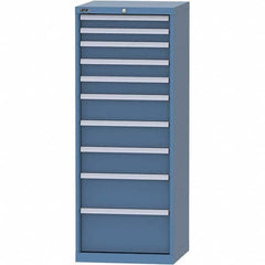 LISTA - 10 Drawer, 84 Compartment Bright Blue Steel Modular Storage Cabinet - Exact Tool & Supply
