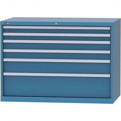 LISTA - 6 Drawer, 99 Compartment Bright Blue Steel Modular Storage Cabinet - Exact Tool & Supply