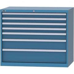 LISTA - 7 Drawer, 99 Compartment Bright Blue Steel Modular Storage Cabinet - Exact Tool & Supply