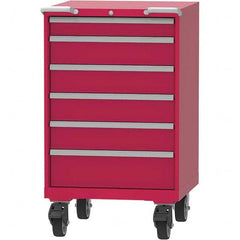 LISTA - 6 Drawer, 45 Compartment Red Steel Modular Storage Cabinet - Exact Tool & Supply