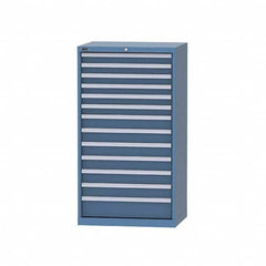 LISTA - 10 Drawer, 124 Compartment Bright Blue Steel Modular Storage Cabinet - Exact Tool & Supply