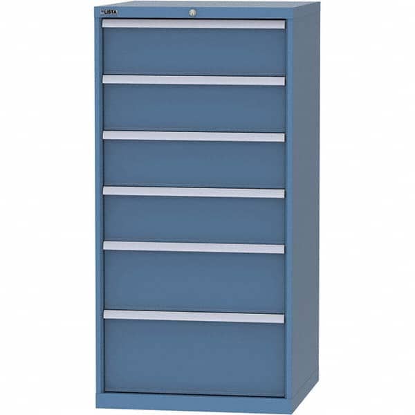 LISTA - 6 Drawer, 45 Compartment Bright Blue Steel Modular Storage Cabinet - Exact Tool & Supply
