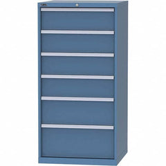 LISTA - 6 Drawer, 45 Compartment Bright Blue Steel Modular Storage Cabinet - Exact Tool & Supply
