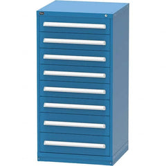 Vidmar - 8 Drawer, 124 Compartment Bright Blue Steel Modular Storage Cabinet - Exact Tool & Supply