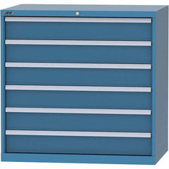 LISTA - 6 Drawer, 99 Compartment Bright Blue Steel Modular Storage Cabinet - Exact Tool & Supply