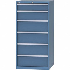 LISTA - 6 Drawer, 45 Compartment Bright Blue Steel Modular Storage Cabinet - Exact Tool & Supply