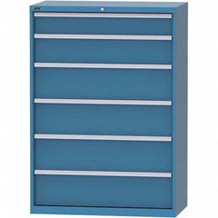 LISTA - 6 Drawer, 84 Compartment Bright Blue Steel Modular Storage Cabinet - Exact Tool & Supply