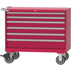 LISTA - 6 Drawer, 84 Compartment Bright Blue Steel Modular Storage Cabinet - Exact Tool & Supply